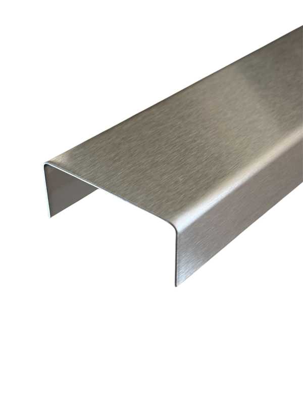 Edelstahl U-Profil magnetisch 0,8 mm K240 geschliffen